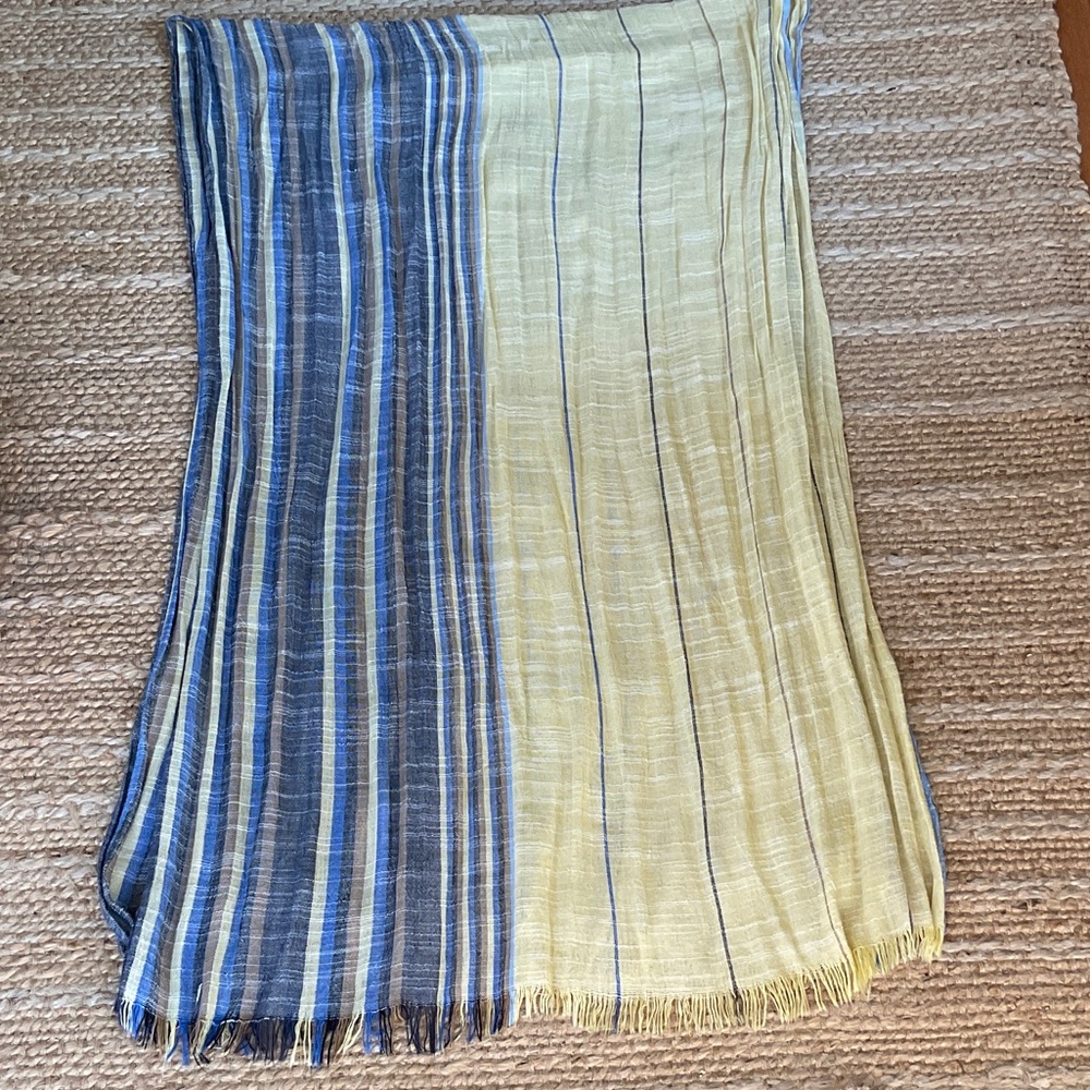 Striped Blue and Yellow Scarf *pre-owned*